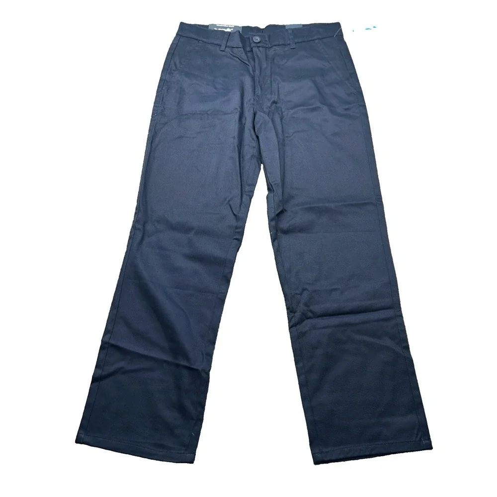 Nautica Boys School Uniform Pants 14 Husky Navy Blue Adjustable Waist N851055Q